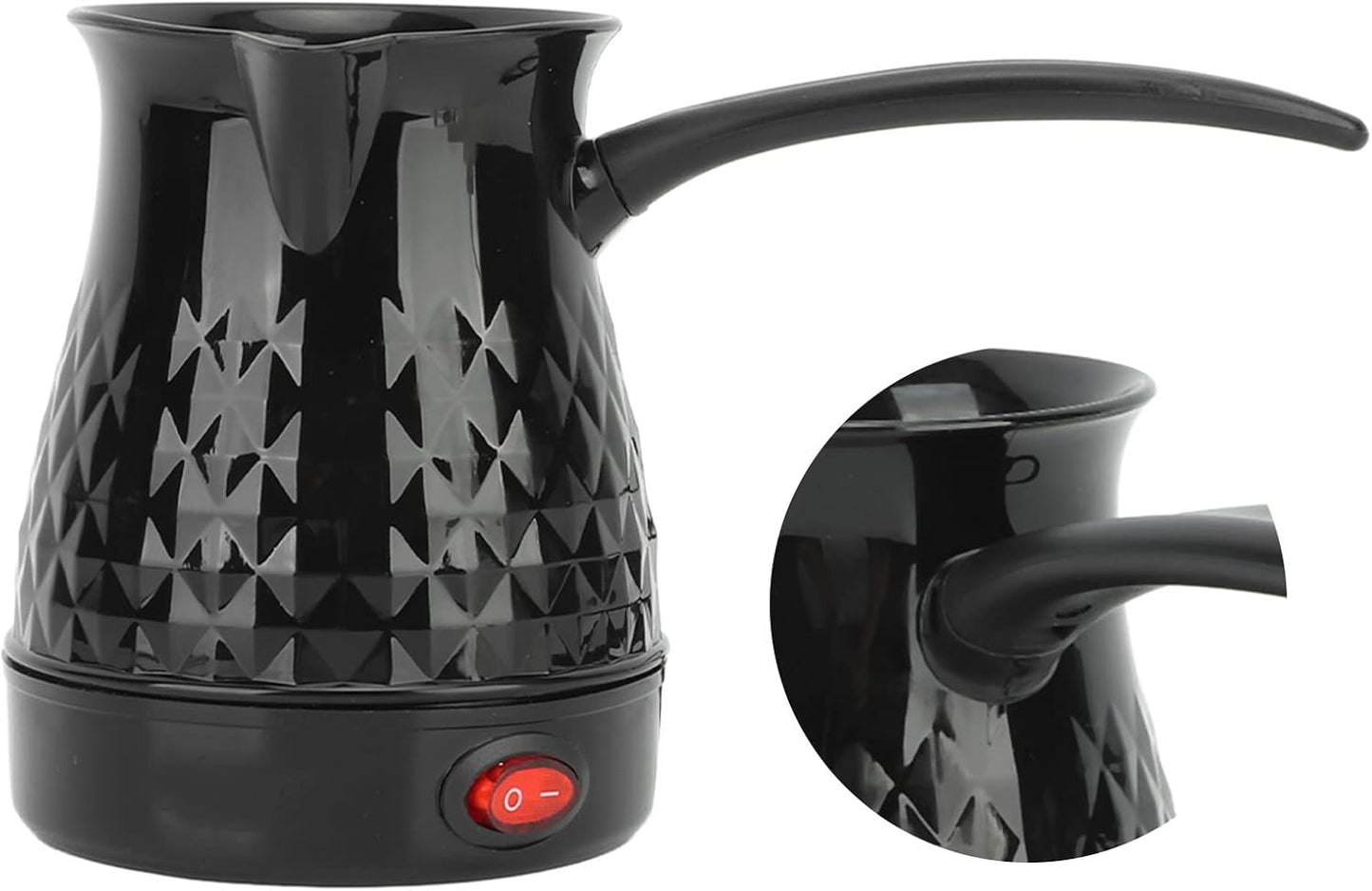 Dioche Stainless Steel Coffee Maker, Anti-Scald Electric Coffee Pot with Removable Handle, US Plug 110V, 600ml