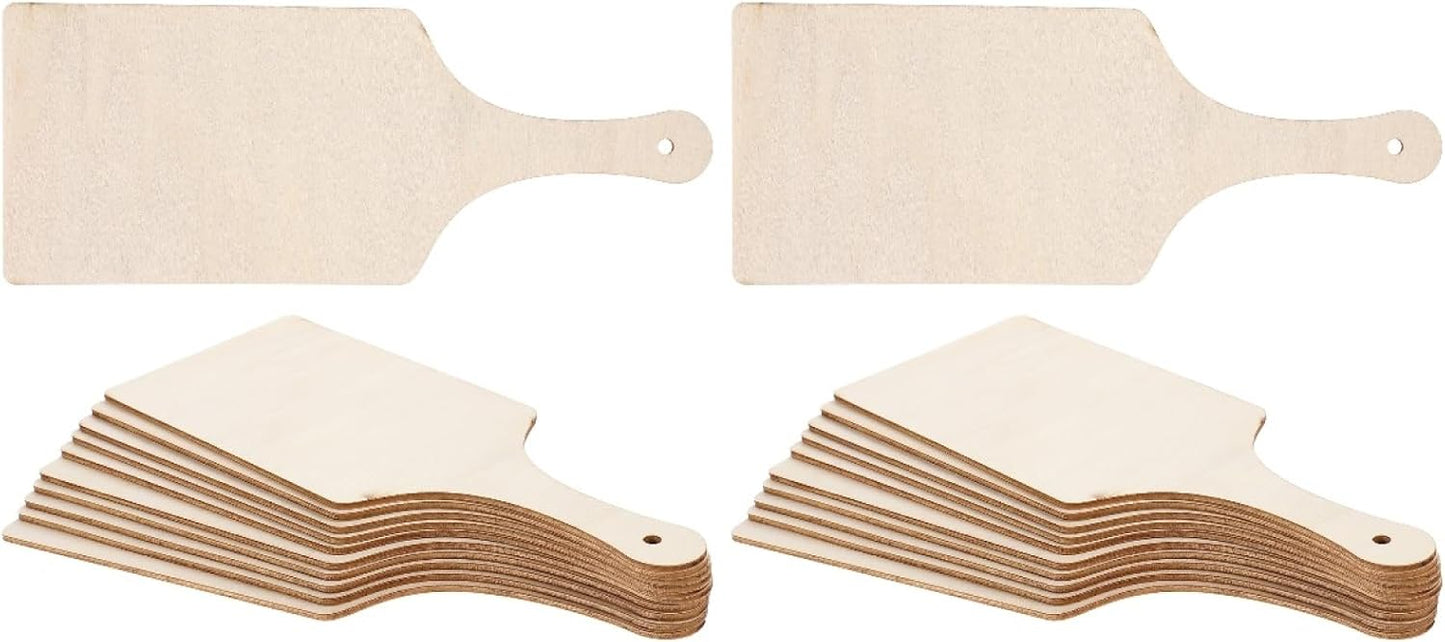TEHAUX 20pcs Mini Wood Cutting Board Set, 23x9cm Blank Chopping Boards for DIY Craft