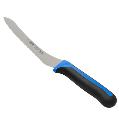 Winco SofTek, 9" Offset Utility/Bread Knife, Soft Grip Handle