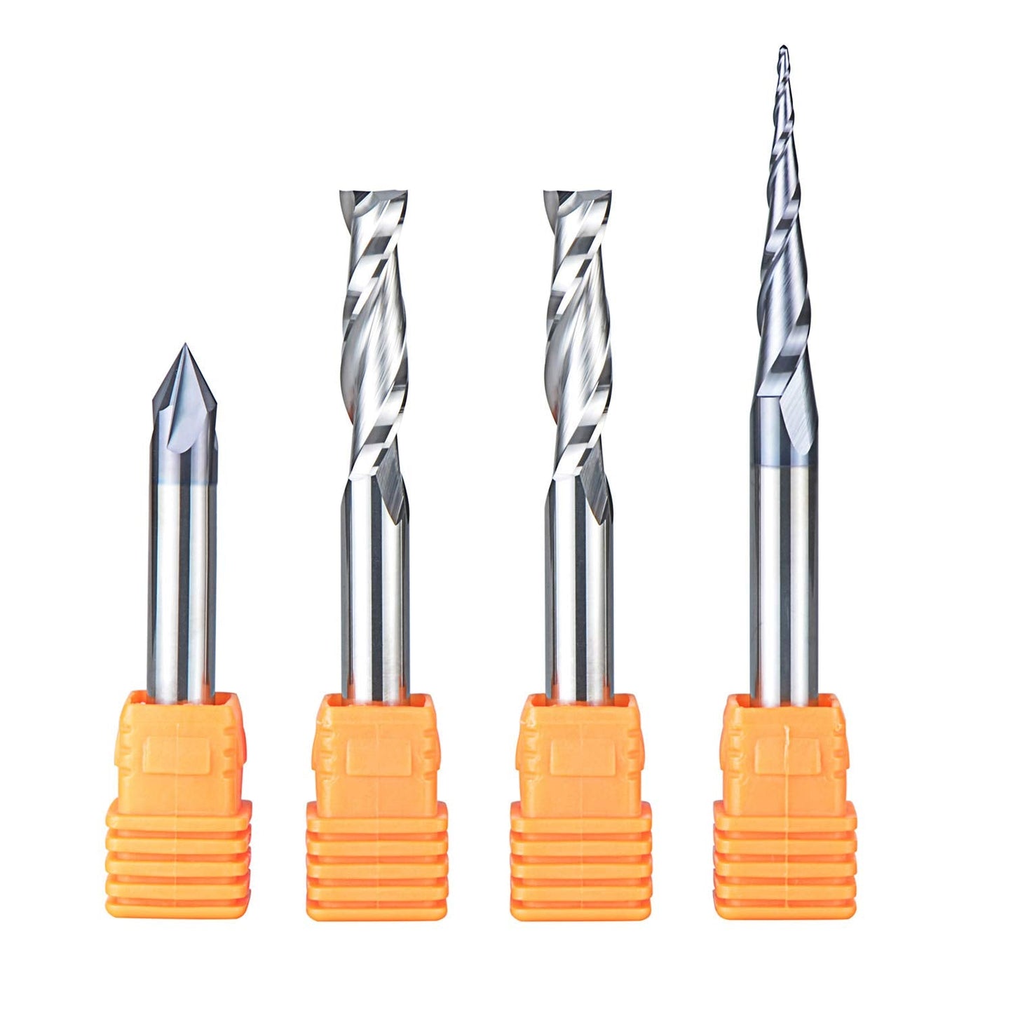 SpeTool CNC Router Bits Carving Set for Wood Profile V Groove Engraving Solid Carbide 1/4 Inch Shank