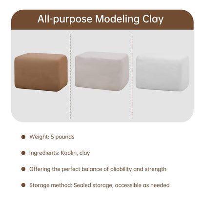 Wolwefa Pottery Clay, Natural Air Dry Clay, 5.5lbs Modeling Clay with Pottery Sculpting Tool Set, All-Purpose Clay Sculpting Kit - Yellow