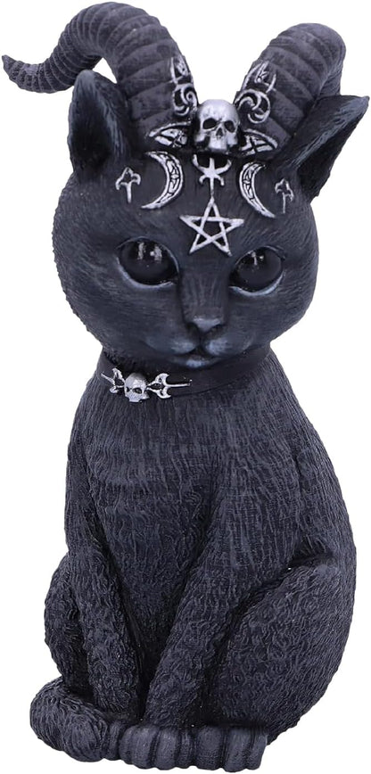 Nemesis Now Figurine Decor, Detailed Hand-Painted Polyresin, Black - Pawzuph Horned Gothic Satanic Cat