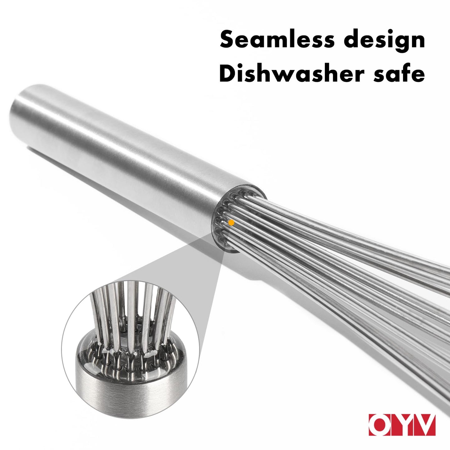 OYV 18/10 Stainless Steel Large Whisk, 17" Commercial Heavy Duty Whisk for Whipping Eggs, Mixing Batter, Making Sauces, Long Wisk Dishwasher Safe
