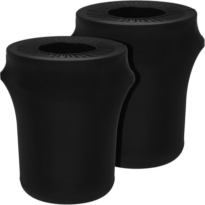 2 32 Tanlade Pcs Gallon Stretch Trash Can Spandex Cover Outdoor Waste Garbage Can Spandex Covers for Indoor Kitchen