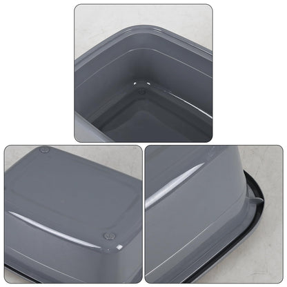 Ortodayes 4 Pack 12 Quart Rectangular Dish Pan, Kitchen Washing Up Bowls, Grey