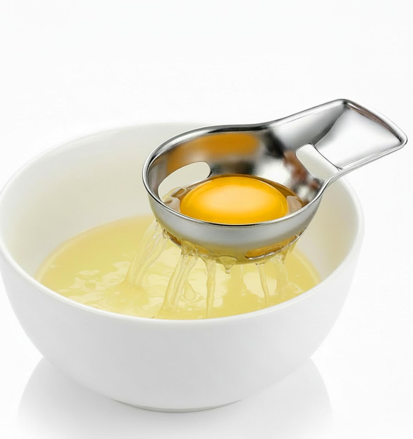 Egg Yolk Separator, Egg Separator for Raw Eggs Food Grade Stainless Steel Eggs Separators Tool, Easy to Use for Baking & Cooking