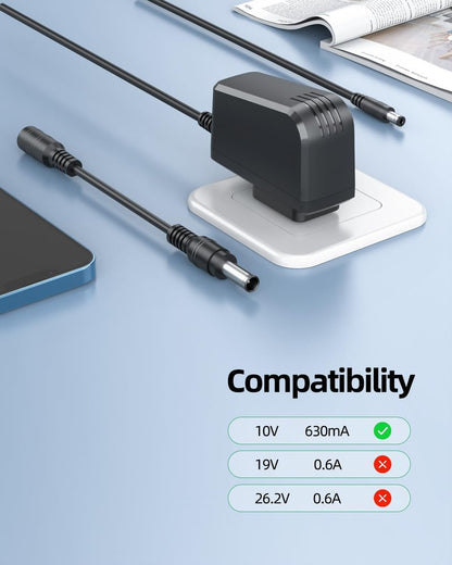 Superer 10V Charger Fit for Bissell Pet Stain Eraser Plus 3182 3180 3181 3183 2837 2842 2877 Cordless Portable Handheld Vacuum Carpet Cleaner 1627267 1611736 Power Supply Adapter Cord