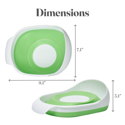 Kitchen Gizmo Collapsible Rice Strainer - Silicone Rice Washer Strainer Bowl - BPA Free - Space Saving Design - Lightweight and Easy to Clean - 9.1 x 7.1in High - Green/Grey