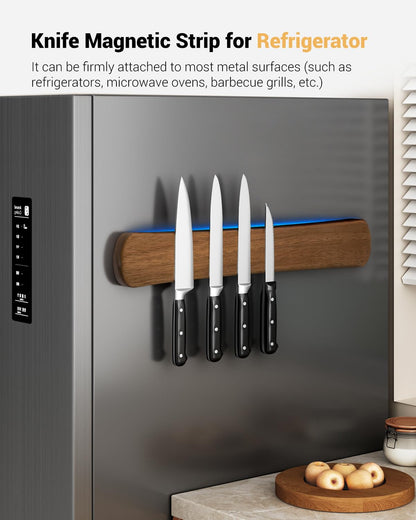 Swaitee Magnetic Knife Holder for Wall, 18 Inch Wood Strong Magnetic Knife Strip, Housewarming Gifts for New Home, Kitchen Storage Space Savers, Farmhouse Kitchen Utensil Organizer Essentials