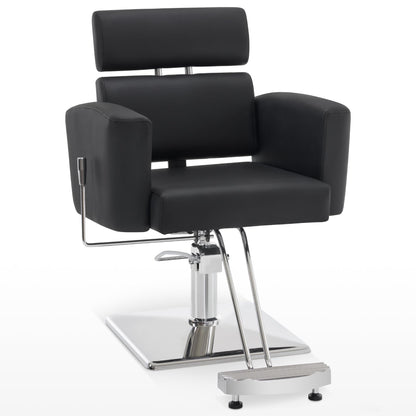 BarberPub Classic Barber Chair with Hydraulic Pump, Reclining Salon Chair for Hair Stylist, Barbershop, Home Salon, Spa Styling Beauty Equipment 9410 (Black)
