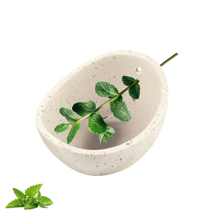 Ceramic Herb Stripper Bowl with Multiple Hole Sizes for Leaves and Stems, Small (white)