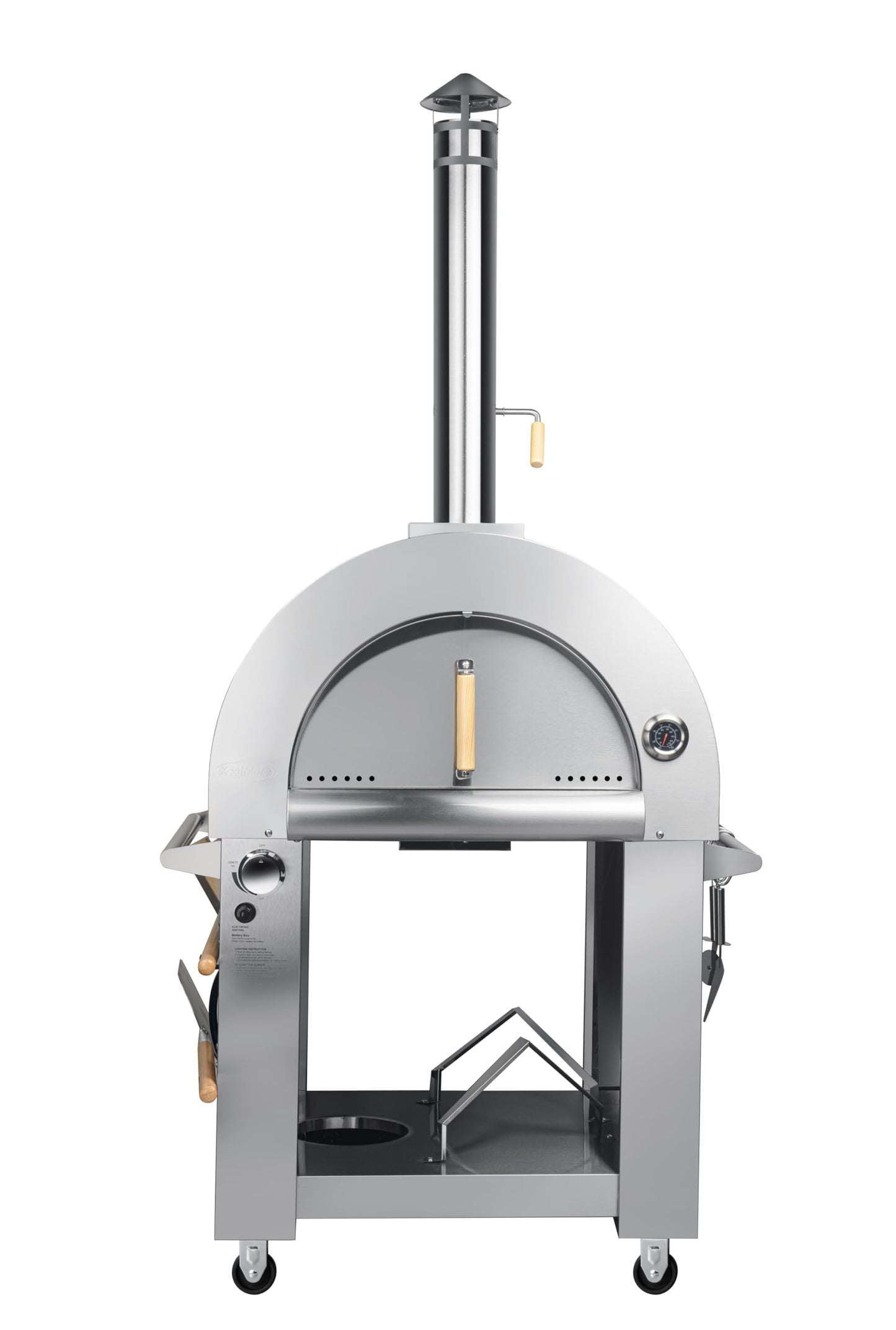 KoolMore 32 in. Outdoor Propane Gas and Wood fired Pizza Oven in Stainless-Steel