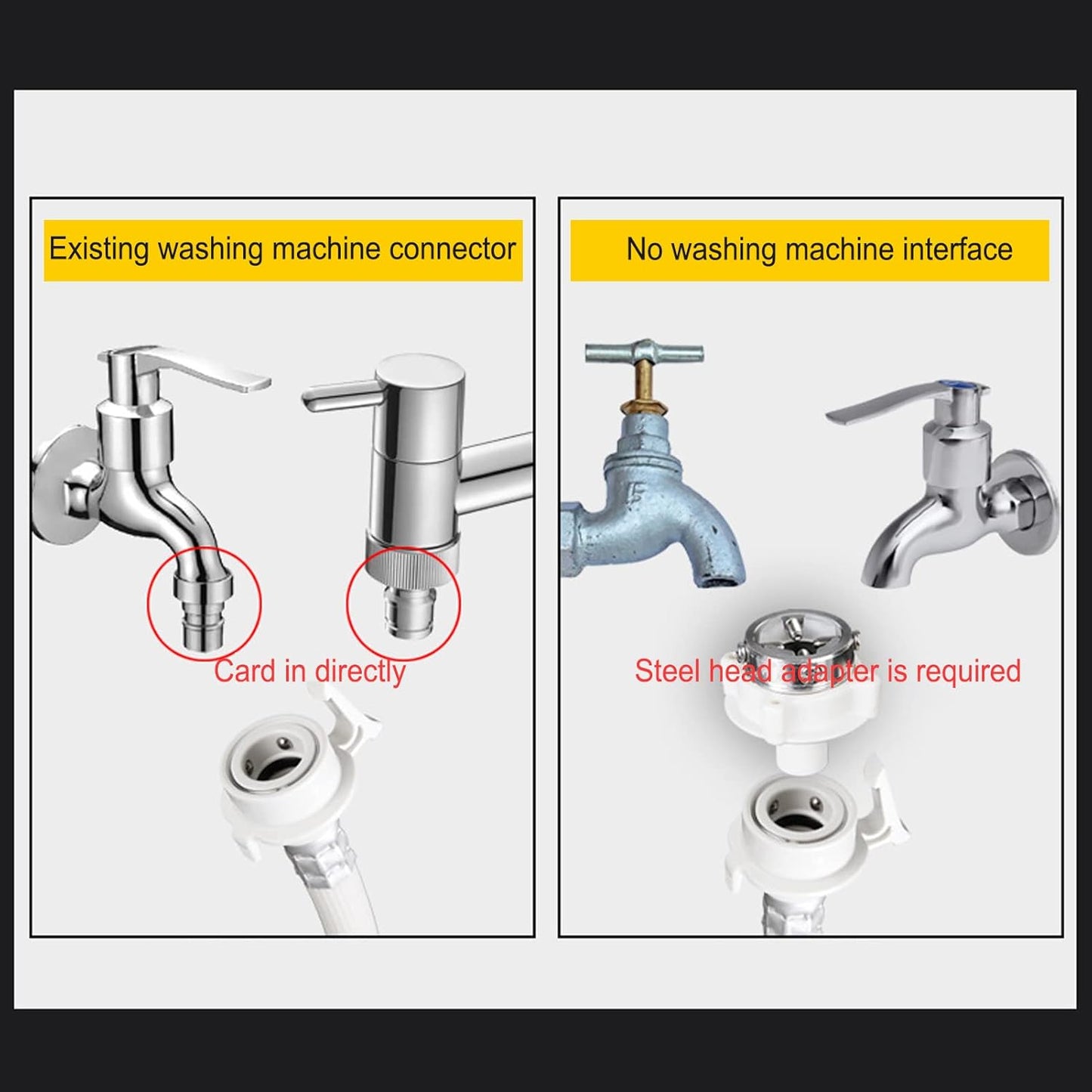 Washing Machine Water Inlet Hose, Double Buckle Fixation G3/4 Thread Soft PVC Hoses with Metal Connector (2m)