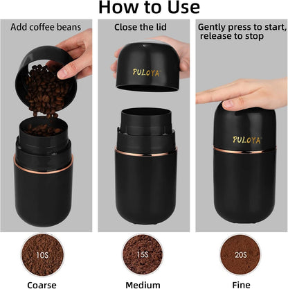 Electric Coffee Grinder for Beans, Spices, Herbs, Grains, Nuts - 2.8 oz, Stainless Steel Blades, Black