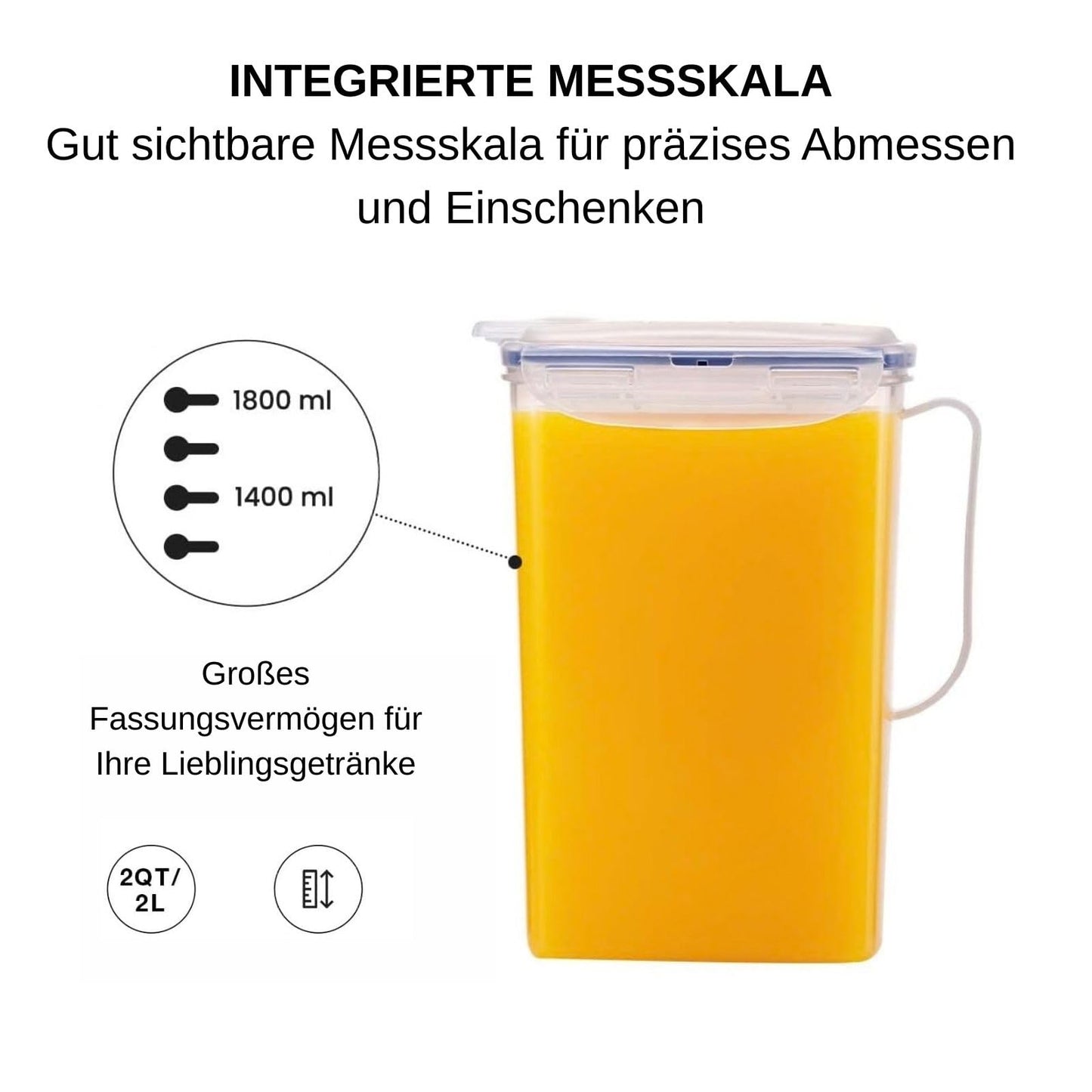 LocknLock Aqua Fridge Door Water Jug | Clear Pitcher | BPA Free Plastic Pitcher with Lid | 2 Quart Pitcher with Lid for Water, Juice, Tea & More Beverages, Clear