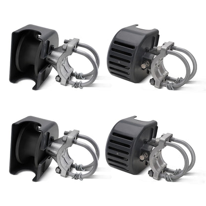 Sliding Gate Rollers, Nylon Cantilever Slide Gate with Covers, Rolling Cantilever, 4" Round Post, 2-3/8" or 2-1/2" for Chain Link Fence Gate Frame, Slide Gate Roller Hardware - Pack of 4