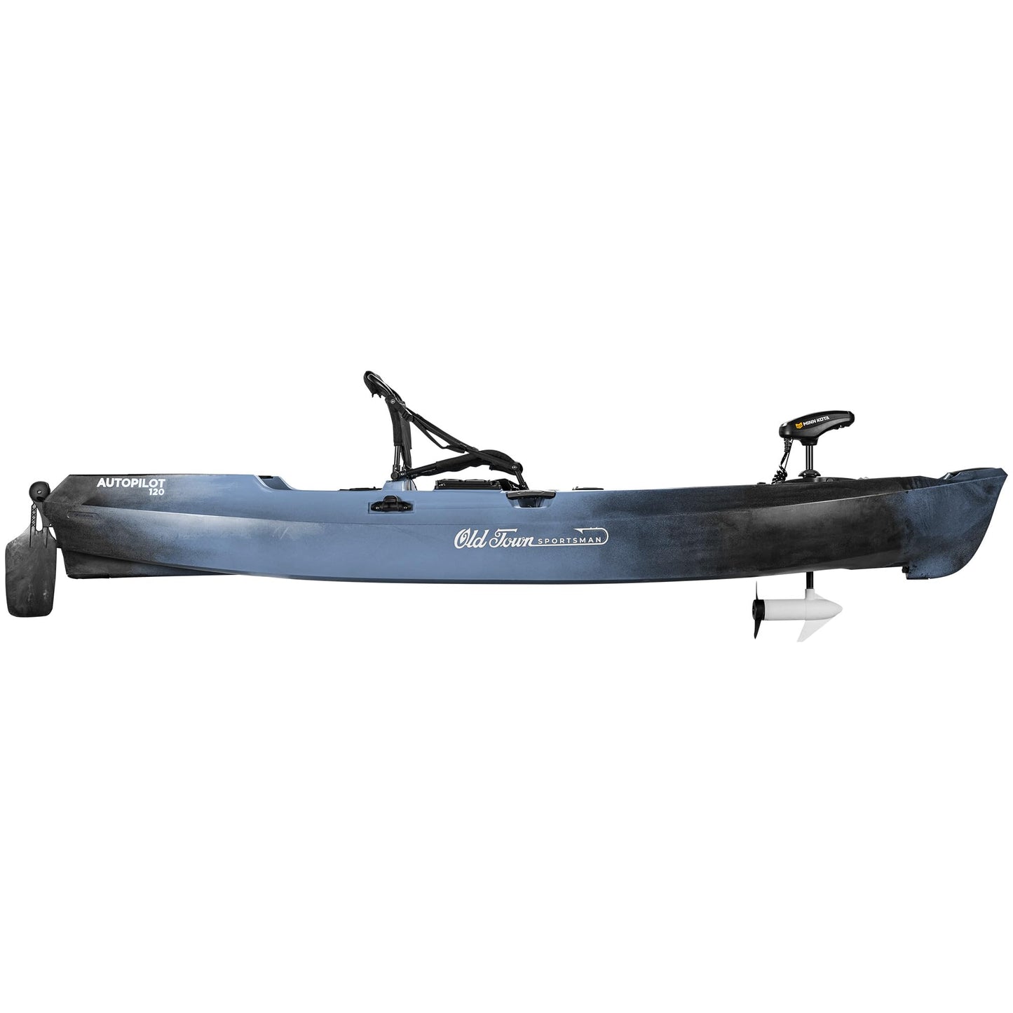 Old Town Sportsman AutoPilot 120 Solo Sit-on-Top Fishing Motorized Kayak, with Minn Kota Motor, 12 ft, Steel Camo
