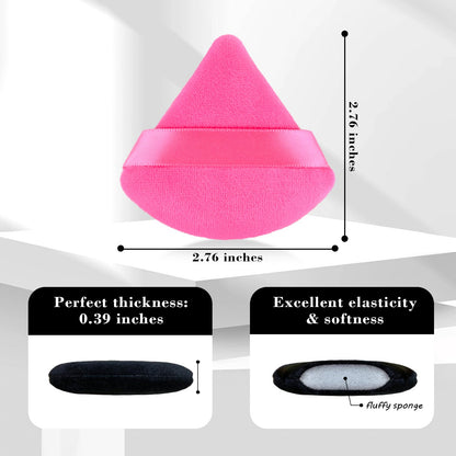8Pcs of Triangular Powder Puff Makeup Sponges, Made of Super-soft Velvet, Designed for Contouring, Eye, and Corner, Beauty Blender Foundation Mixing Container.(Black)