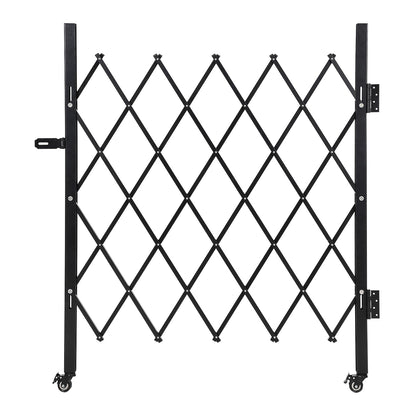 Single Expandable Gate, 87" H x 84" W Folding Security Gate, Folding Door Gate, Steel Accordion Security Gate, Flexible Garage door gate, 360° Rolling Barricade Gate, Scissor Gate or Door with Padlock