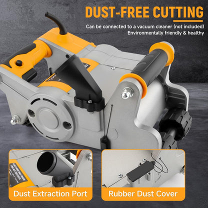 Hoteche Wall Groove Cutting Machine 1100W Electric Wall Chaser 1-Inch Groove Slotting Machine for Masonry & Brick