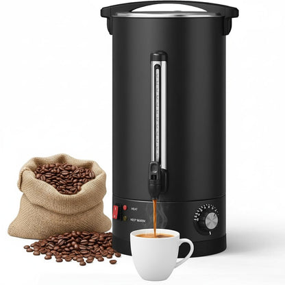 120 Cup Coffee Urn, 18L/4.8Gal Stainless Steel Hot Beverage Dispenser, Fast Brew Rapid Extraction, Auto Temperature Control Faucet, Commercial Hot Water Urn for Party Buffet Catering, Black
