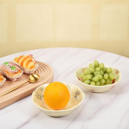 Koythin Salad Bowls, Cute Blue Flower Ceramic Bowl for Pasta, Cereal, Fruit, Soup, Dishwasher & Microwave Safe