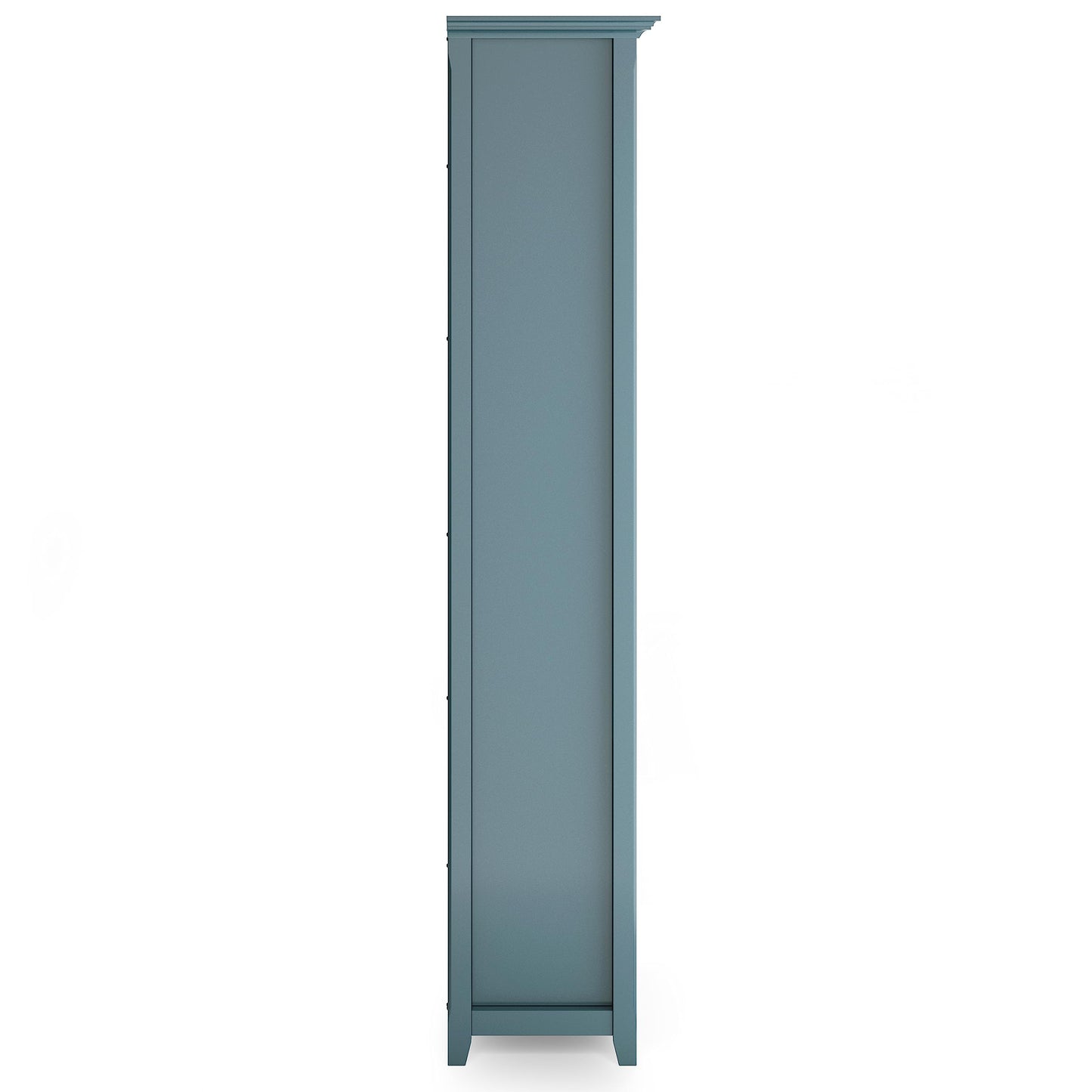 SIMPLIHOME Amherst Bookcase - 70 inch Tall 5-Shelf Solid Wood Bookshelf in French Blue, Transitional Storage for Living Room, Study Room or Office with Adjustable Shelves and Tapered Legs