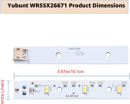 Yubunt WR55X26671 LED Light Board for GE Freezer, Replacement Part Numbers PS11767930, EAP11767930 (2Pcs)