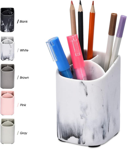 ZCCZ Toothbrush Holder for Bathroom - Premium White Marble Organizer for Electric or Kids Toothbrushes