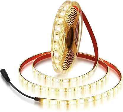 16.4ft 3500K 5050 5M 300 IP65 12V Commercial ALITOVE Warm White SMD LED Flexible Strip Ribbon Light LEDs Waterproof DC