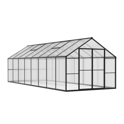 VEIKOU 8' x 16' Polycarbonate Greenhouse for Outdoors, Walk-in Green House with 2 Vents, Aluminum Frame, Riveted Structure, Greenhouse Kit for Outdoor Backyard, Garden, Gray
