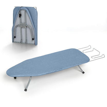 Table Top Ironing Board, RAINHOL Small Folding Iron Board Portable with Non-Slip Feet, Travel Compact Ironing Table for Dorm and Small Space, 31"x12", Blue