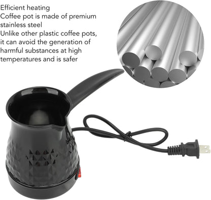 600ml Stainless Steel Coffee Maker - Anti Scald Even Heating Electric Coffee Pot with Removable Handle
