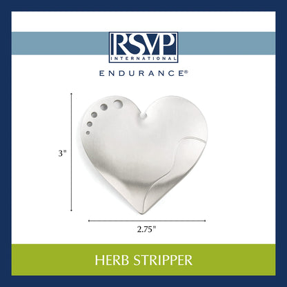 RSVP International Endurance Kitchen Collection Herb Stripper, Heart Shape, Stainless Steel
