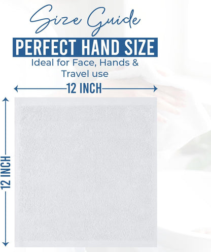 24 Pack [12x12] 100% DAN RIVER Wash Cloths for Showering - Cotton Washcloths Premium Quality Flannel Face Cloths