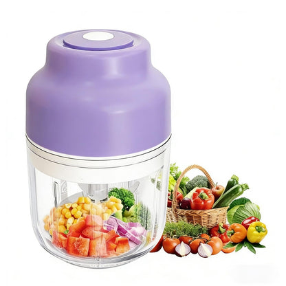 Electric Garlic Chopper, 320ML Portable Veggie Chopper, Rechargeable Vegetable Chopper,Garlic Grinder Masher Onion Chopper, Blender to Vegetable, for Ginger, Nuts,Chili, Fruit, Meat and Spices