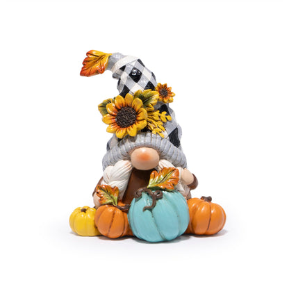 Hodao Fall Thanksgiving Pumpkin Gnome Decorations Handmade Swedish Tomte Gnome Elf for Fall Decor Gift - Thanksgiving Party Centerpiece Decor - Autumn Gift for Dinner Table & Home Display (Grey-2)
