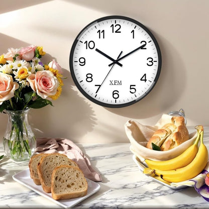 XFM Wall Clock Silent Wall Clocks Battery Operated 8 Inch Small Classic Analog Clock Modern Simple Decorative for Kitchen Office Bedroom Decor