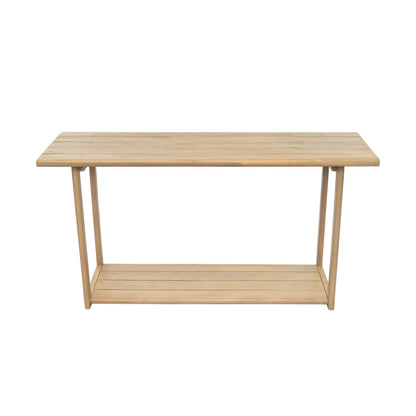 Christopher Knight Home Joei Indoor/Outdoor 2-Tier Console Table, Narrow Console Table for Entryway, Farmhouse Solid Wood Buffet Table with Bottom Shelf, Light Teak