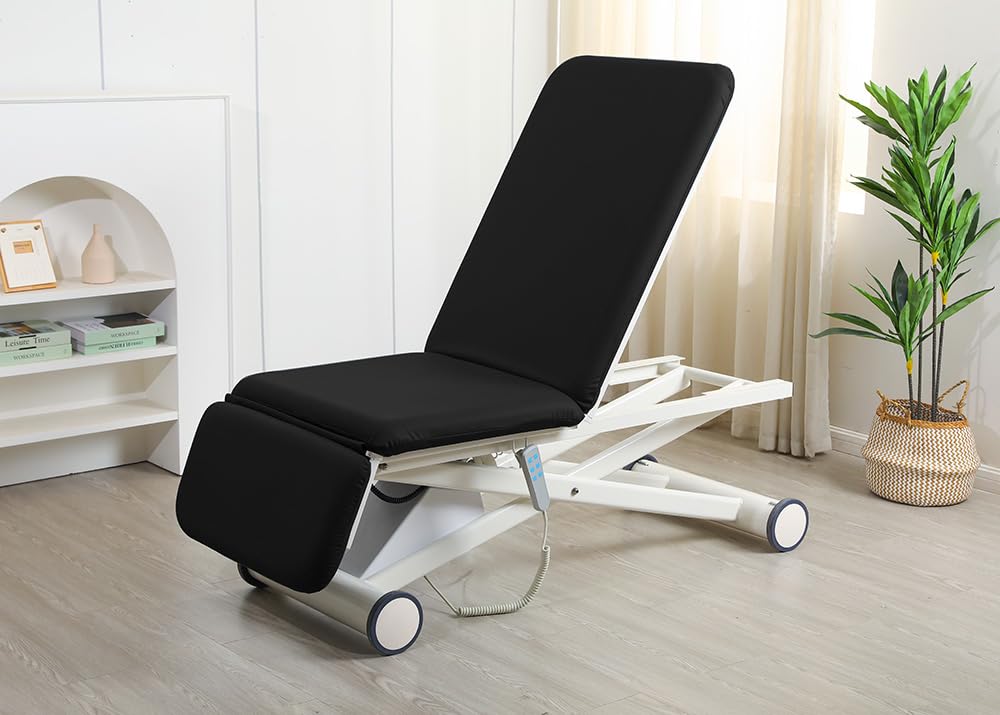 Demixson Power Physical Therapy Treatment Table, Medical Exam Table with Wheels (Black)