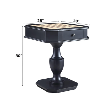 ComeWay Chess Table, Reversible Chess Checker Game Table with 2 Drawers for Family Entertainment Room, 3-in-1 Square Game Tray for Chess Checker Backgammon, Black