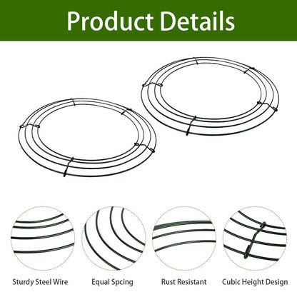 2 Pack Large Round Metal Wreath Form - 14 inch Dark Green Wreath Ring for Christmas Wreath Making Supplies, Door Decor