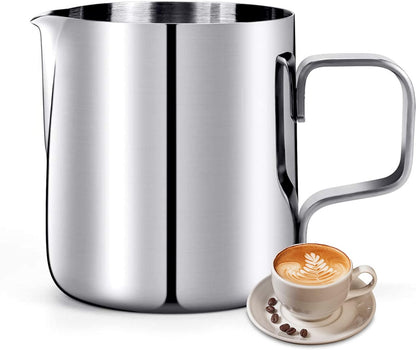 HULISEN 6.8oz/200ml Stainless Steel Milk Frothing Pitcher - Small Steaming Cup for Espresso Machine, Latte Art Pour