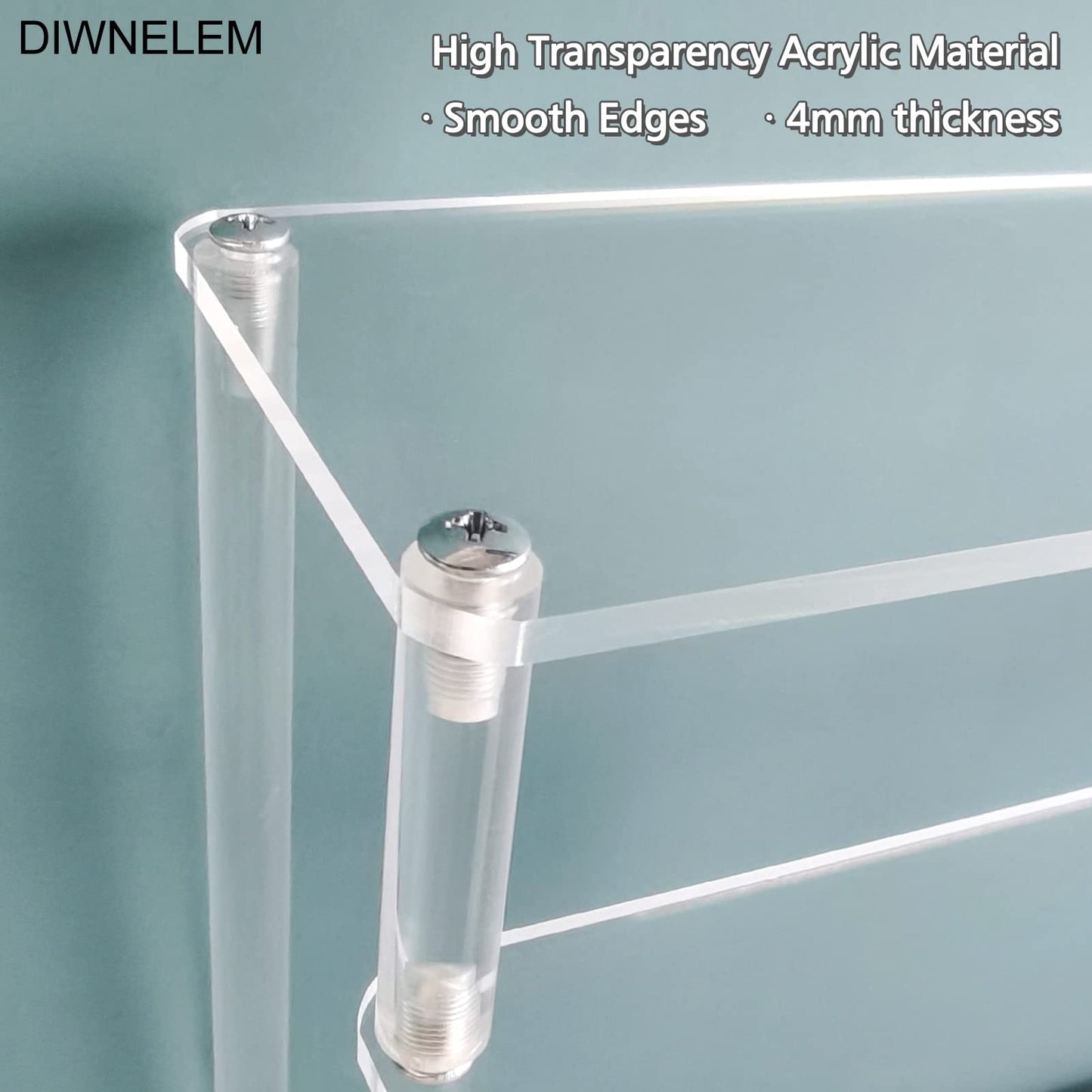 DIWNELEM 5 Tier Acrylic Risers - Acrylic Display Stands for Countertop Organizer, Collections and Cosmetics (11.6 * 11.8 * 9.6 inch)