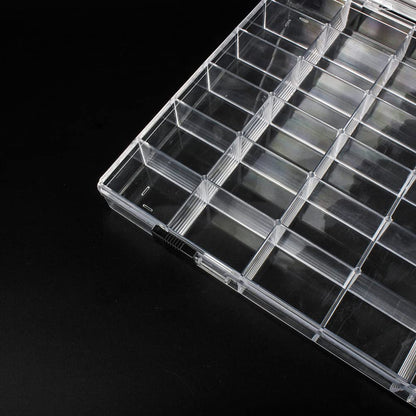 Chemlliy 36 Grids Clear Plastic Organizer Box, Craft Storage Container for Beads Organizer, Art DIY, Crafts Jewelry Storage, Fishing Tackles, Rock Collection, 2 Pack