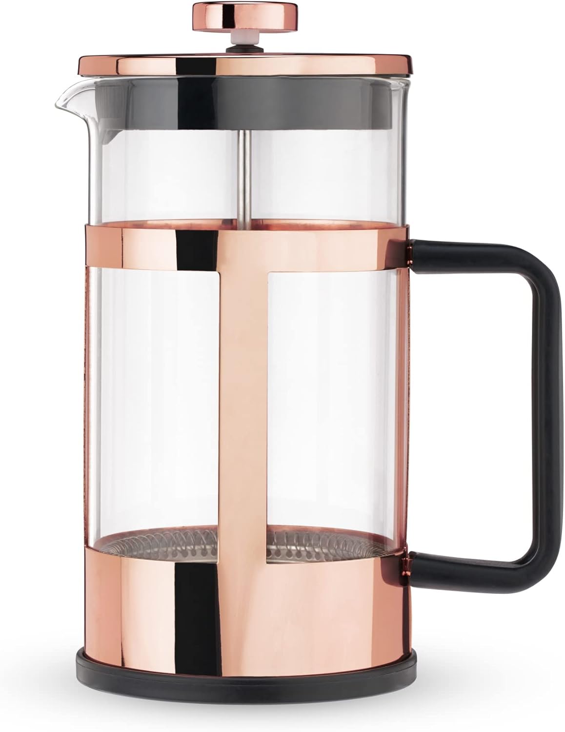Pinky Up Piper 34 oz Rose Gold Tea Press Pot, French Press for Loose Leaf Tea and Coffee
