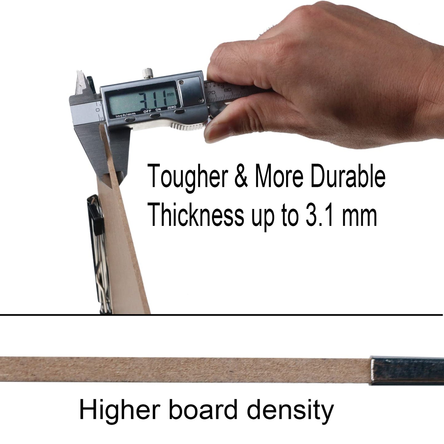 Acocony 11x17 Clipboard Double Clip with Hardware Corner Guard Extra Large Clipboard Hardboard with 2-4.5 Inch Low Profile Clip 11 x 17 Clipping Board MDF Log Color 1 Pack