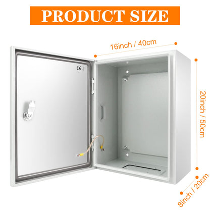 Kinchoix Outdoor Electrical Box 20 x 16 x 8'' Nema 4X Enclosure Weatherproof Electrical Junction Box Waterproof Electrical Enclosure Lockable Junction Box