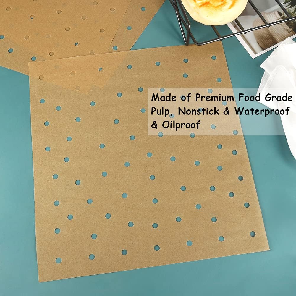 BYKITCHEN Air Fryer Oven Liners, Nonstick Unbleached Parchment Paper, 11x12 Inches, Set of 100