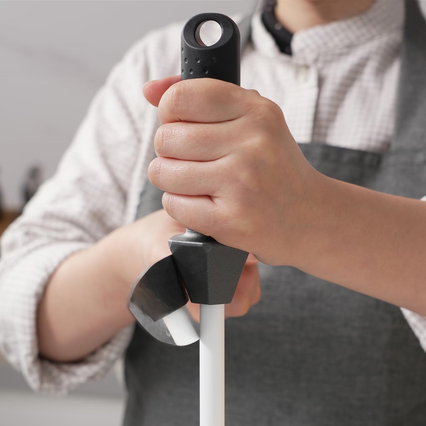 SHARPAL 118H Ceramic Honing Rod - Professional Knife Sharpener Steel, Ceramic Sharpening Rod for Kitchen Knives, Built-in Angle Guide, Anti-Break Cap, Durable Sharpening Stick Mothers Day Gifts